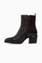 Women's Thick Heeled Leather Boots 26K 1853213K Brown - 2
