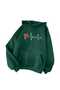 Unisex Green Casual Cut Hooded Sweatshirt with Inner Pockets Warm Hoodie