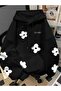 Unisex Black Kangaroo Pocket Thick Fabric Oversize Hooded Sweatshirt Hoodie