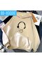 Unisex Beige Relaxed Fit Hooded Kangaroo Pocket Thick Sweatshirt