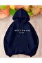 Unisex Navy Blue Oversize Hooded Sweatshirt with Kangaroo Pocket, 3 Thread Raster Hoodie