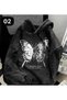 Unisex Anthracite Vintage Wash Oversize Hooded Sweatshirt Trendy Streetwear