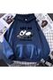 Unisex Navy Blue Casual Cut Hooded Sweatshirt with Inner Lining Warm Hoodie