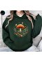 Unisex Green 3 Thread Threaded Oversize Hooded Sweatshirt Basic Comfortable Cut