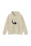 Modexa Unisex Hoody Beige 3 Thread Raster Oversize Hooded Sweatshirt Basic Comfortable Cut