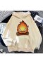 Unisex Beige 3 Thread Threaded Oversize Hooded Sweatshirt Basic Comfortable Cut