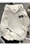 Unisex Gray Oversize Hooded Sweatshirt with Kangaroo Pocket, 3 Thread Raster Hoodie