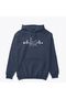 Modexa Unisex Hoody Navy Blue 3 Thread Threaded Oversize Hooded Sweatshirt Basic Comfortable Cut