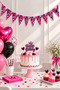 Manifest Themed Pennant Set |   Birthday Party Decoration |   Pink Black Decoration