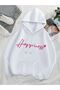 Unisex White Loose Fit Hooded Sweatshirt with Inner Pockets, Warm Hoodie