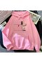 Unisex Pink Off-Shoulder Oversize Hooded Casual Sweatshirt with Kangaroo Pocket