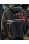 Unisex Anthracite Vintage Wash Oversize Hooded Sweatshirt Trendy Streetwear