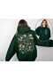 Unisex Green Streetwear Oversize Hooded Casual Cotton Sweatshirt with Pockets