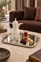 Luxury Serving Tray Set (3 Pieces) in Silver with Embossed Silver Handles - a Royal Touch to Your Dining Table" - 3
