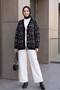 V-Neck Mixed Pattern Buttoned Knitwear Cardigan - Black - 4