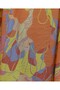 Hakim Collar Belted Patterned Polyviscon Dress -Orange - 6
