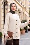 Buttoned Front V-Neck Casual Knitted Cardigan - Stone Color