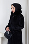 Women's Lined Belted Fur Detailed Coat - 4
