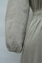 Long Dress with Ruffled Collar and Skirt, Elastic Sleeves, Crinkle Crepe Lining - Stone Color - 5