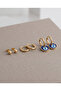 3 Pair Set Women's Gold Earrings - a Quality Steel - Does Not Tarnish - 6