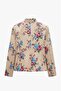 Dark Beige Rose Patterned Gold Buttoned Jacket - 2