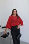 Red Mesh Knitted Blouse - 4