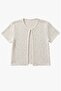 Ecru Sequined Vest Blouse Set - 2