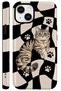 Compatible with iPhone 13 and 14 - Asil Tekir Cat, Double Layer, Glossy Surface Protective Case