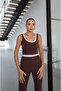 Brown Hooded Sweat Crop Leggings Set - 5