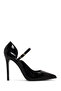Women's Black Buckle High Thin Heeled Patent Leather Shoes Af110007Dr