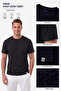 Men's 95% Cotton Regular Fit Comfortable Cut Double Sleeve Crew Neck Lycra Navy Blue T-Shirt 2604361 - 3