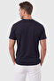 Men's 95% Cotton Regular Fit Comfortable Cut Double Sleeve Crew Neck Lycra Navy Blue T-Shirt 2604361 - 5