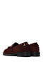 Women's Burgundy Buckle Suede Leather Masculine Loafer Af140001Ds - 6