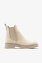 Beige Genuine Leather Women's Boots Non-Slip Sole Elastic Chelsea Boots - 6