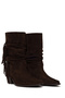 Women's Brown Thick Heeled Suede Leather Cowboy Boots Af170025Ds - 2