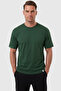 Men's 95% Cotton Regular Fit Comfortable Cut Double Sleeve Crew Neck Lycra Green T-Shirt 2604361 - 4