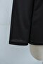 Crew Neck Front Printed Loose Combed Cotton Sweatshirt - Black - 6