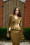 Italian Corduroy Skirt Suit Mustard - 3