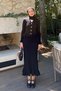 Italian Corduroy Skirt Suit Black - 3