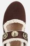 Women's Brown Fur Buckle Mary Jane Ballerinas - 5