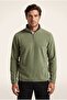 Men's Green 6240 Basic High Collar Fleece Sweatshirt - 2