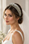 Bym Women's Silver Full Glass Stone Wide Bridal Hair Crown Hand Sewn Boxed Wedding Ceremony
