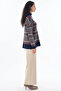 Geometric Pattern Half Turtleneck Knitwear Tunic Dark Navy Blue - 6