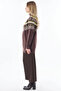 Mixed Pattern Knitwear Tunic Brown - 4