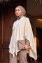 Casual Cut Daily Knitwear Poncho -White - 4