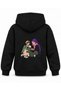 Kpop Demon Hunters Star Envelope Printed Black Children's Hooded Sweatshirt