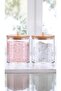 2 Pcs Bamboo Lid Storage Box, Makeup Remover Cotton Box, Transparent Bathroom Stacking Storage Jar, - 2