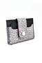 Silver Leopard Patterned Women's Snap-Fastener Leather Card Holder - 2