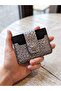 Silver Leopard Patterned Women's Snap-Fastener Leather Card Holder
