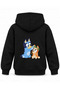 Bluey Leaf Crown Printed Black Children's Hooded Sweatshirt